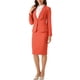 thumbnail image 4 of Conjuntos de traje para mujer INSPIRE CHIC, blazers de manga larga y falda lápiz, dos piezas, atuendos de trabajo, naranja XL, 4 of 6