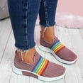 thumbnail image 5 of JINMGG Sneakers for Women Plus Clearance Women's Fashion Casual Rainbow Slip On Mesh Breathable Sport Sneakers Shoes Pink 42, 5 of 7