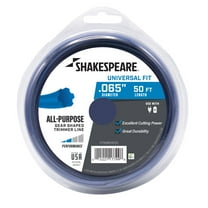 SHAKESPEARE 0.065" x 50' All Purpose Trimmer Line - Blue, Gear-Shaped (1 Count)