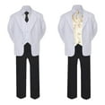 thumbnail image 2 of 7pc Boy Formal Necktie Black White Suit Set Satin Necktie & Vest Baby Sm-20 Teen, 2 of 3