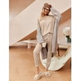 thumbnail image 5 of Ekouaer Womens Pajamas Set Ribbed Knit Long Sleeve Pullover Top Jogger Pants Set 2 Piece Lounge Set Sleepwear Tracksuit, 5 of 7