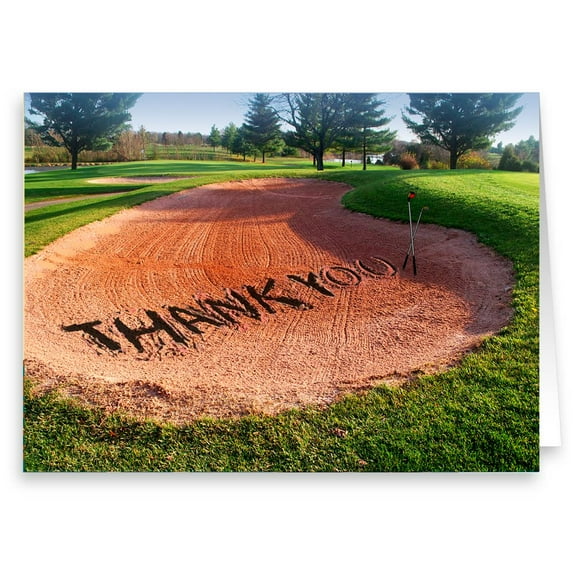 Stonehouse Collection | Thank You Sand Trap Note Card | 10 Blank Golf Cards & Envelopes | USA Made (Standard)