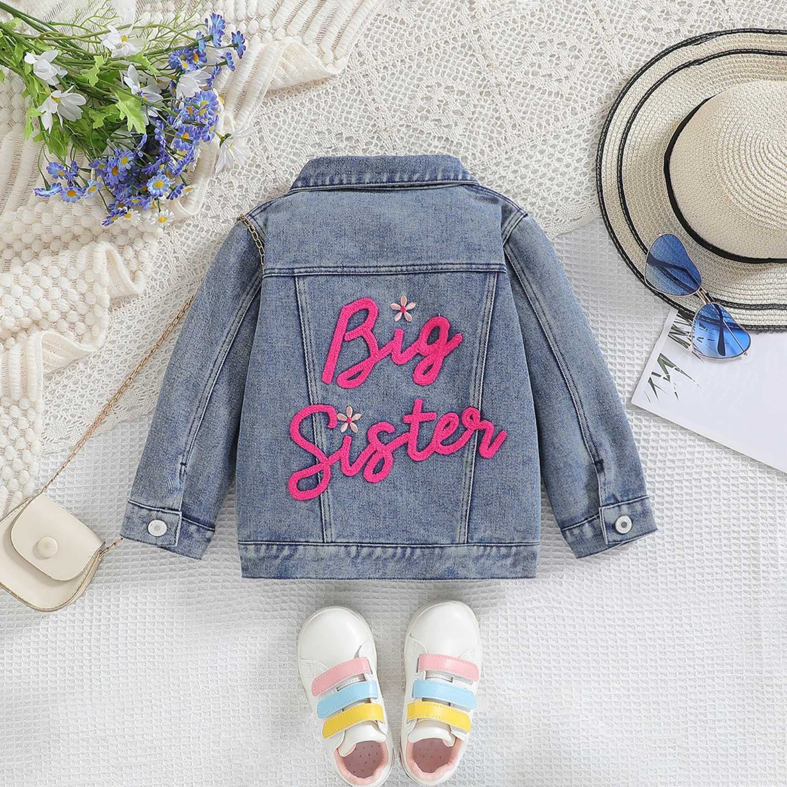 Veste En Jean Pour Tout-petits Garçons Filles Broderie Lettre