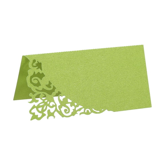 Uxcell Table Name Place Cards,50pack Favor Decor Hollow Design Seat Blank Card, Green