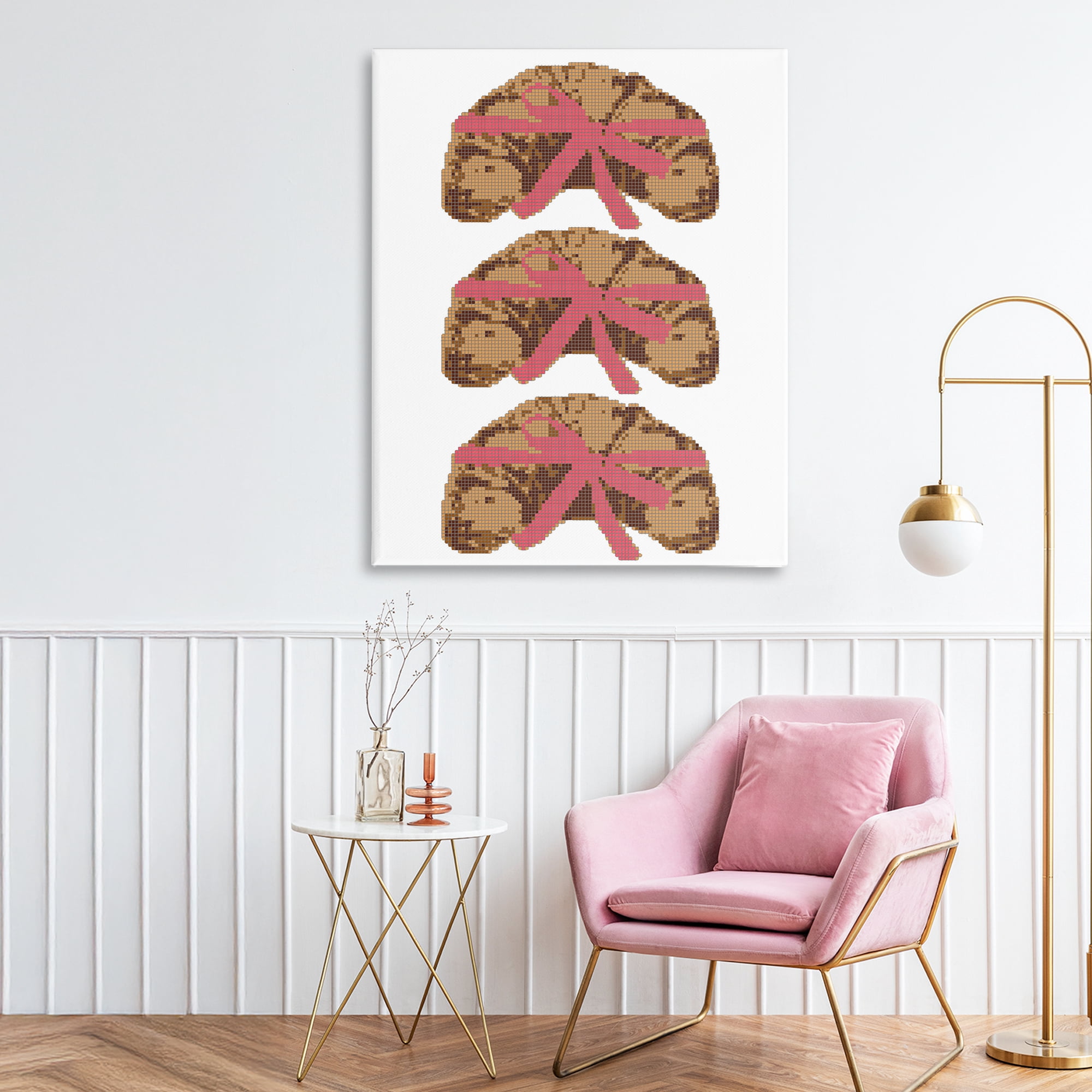Stupell Industries Trio of Ribbon Croissants Canvas Wall Art, design by Lil' Rue