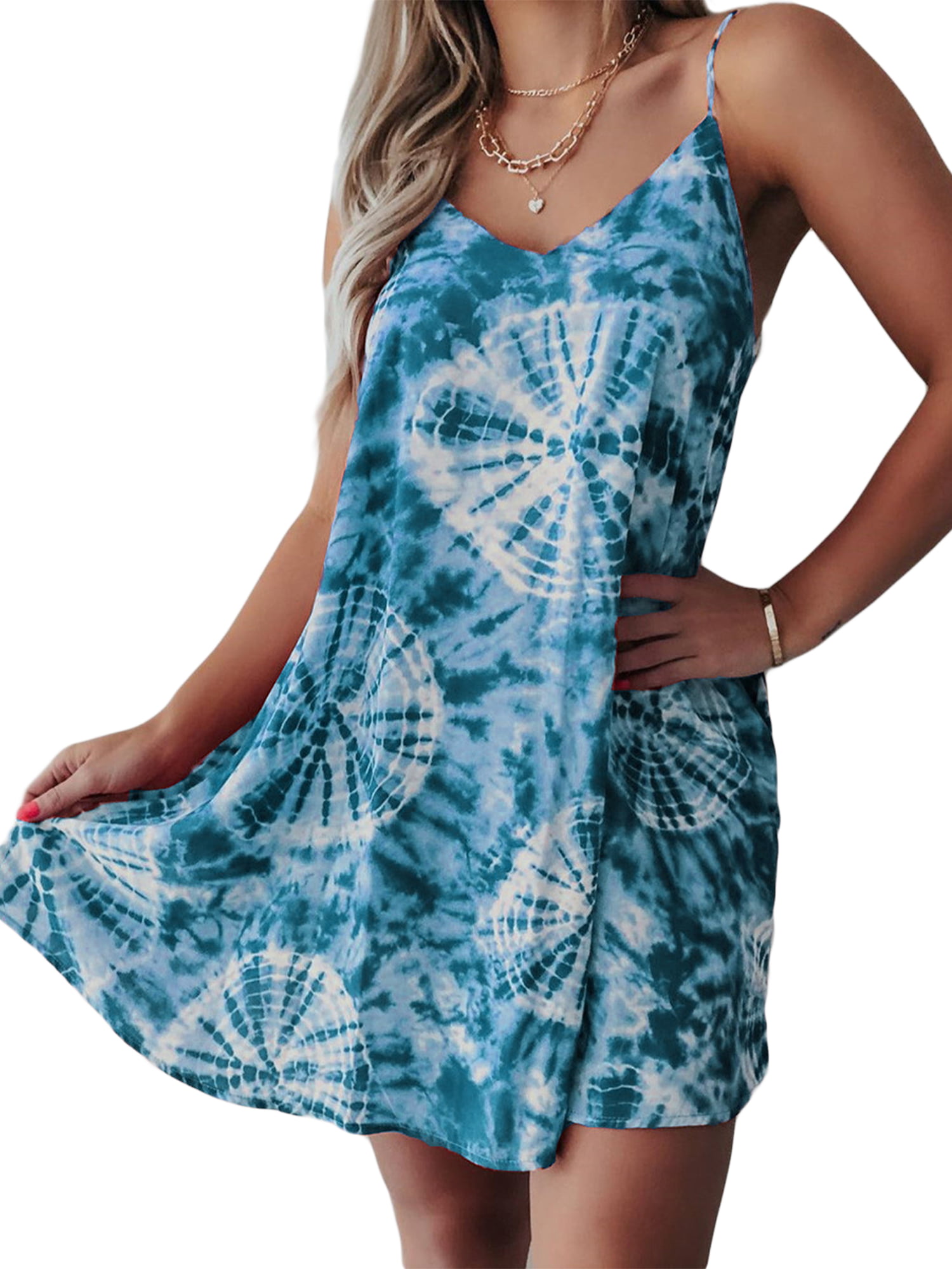 Women Beach Cover Ups Summer Sleeveless Boho Dress for Women Plus Size ...