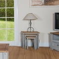 thumbnail image 4 of Bridge Brazil Wood Nest of 3 Tables Corona Collection | Furniture Dash Gray wash stain, tops in antique brown color stain, 4 of 5