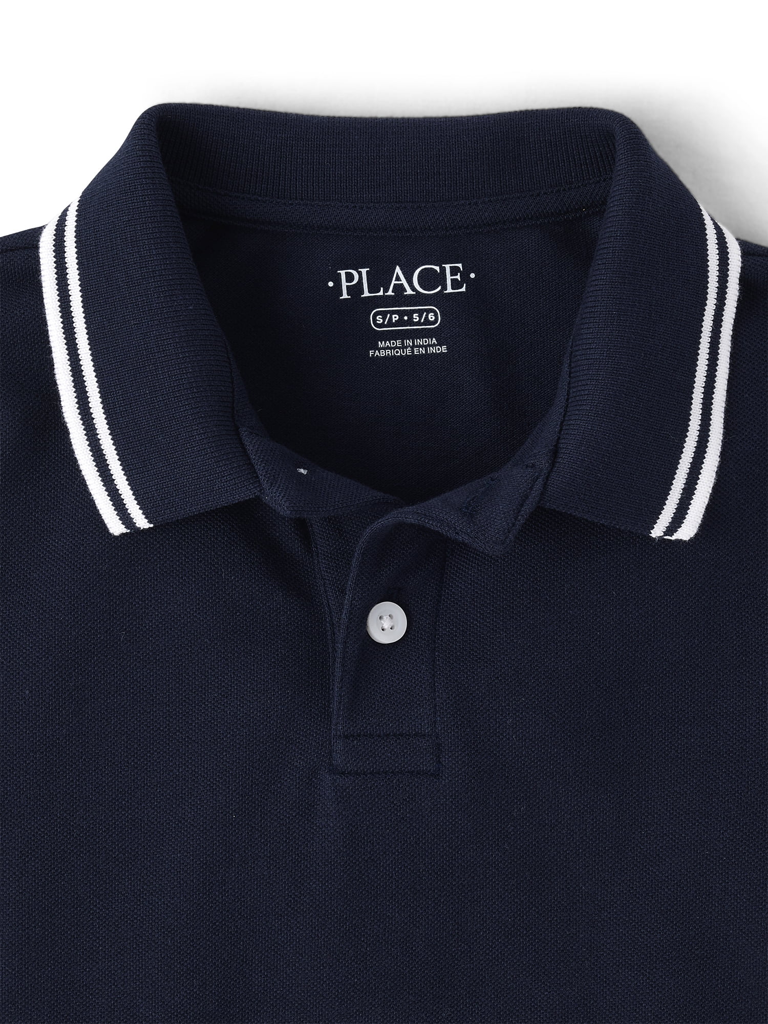 The Children's Place Boys Short Sleeve Tipped Solid Pique Polo, Sizes XS-XXL