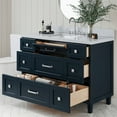 thumbnail image 4 of ARIEL Monroe 48 Inch Single Rectangle Sink Bathroom Vanity With Carrara White Quartz Countertop 1.5 Inch Edge In Midnight Blue, 4 of 8