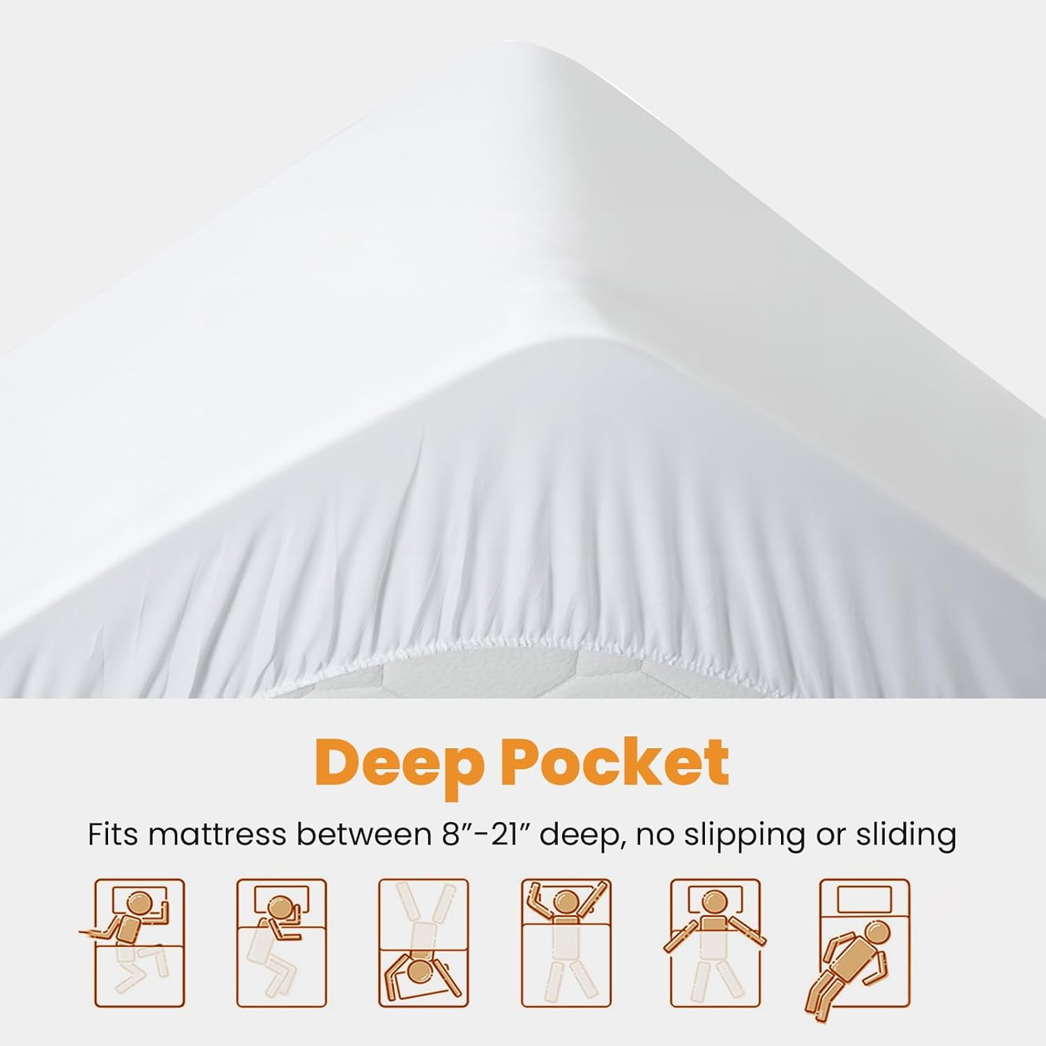 Fusion Twin XL Mattress Pad - Cooling Breathable Mattress Topper, Quilted Fitted Mattress Protector, Pillow Top Mattress Cover with 8-21" Deep Pocket, Soft, Machine Washable, White, Twin Extra Long