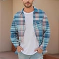 thumbnail image 4 of YFNNUP Mens Flannel Shirts Long Sleeve Plaid Shirt Jacket Casual Button Down Shirt with Pockets Blue L, 4 of 4