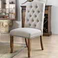 thumbnail image 2 of Furniture of America Liston Fabric Tufted Dining Chair in Ivory (Set of 2), 2 of 5