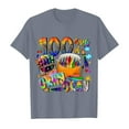 thumbnail image 4 of LUOGENLI T-Shirt pour Filles 100 Jours d'École Imprimé Mode Manches Courtes Col Rond Ample Décontracté T-Shirt Maxi pour Filles Bodycon Gris 10-11 Ans, 4 of 4