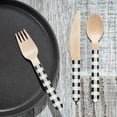 thumbnail image 3 of (2 pack) Black and White Gingham Wooden Assorted Cutlery, 24 Count by Way to Celebrate, 3 of 6