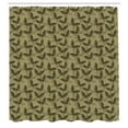 thumbnail image 2 of Ambesonne Butterfly Shower Curtain, Vintage Moth Butterflies, 69"Wx84"L, Dark Olive Green and Cocoa, 2 of 4