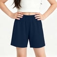 thumbnail image 7 of MGDXOX Girls Solid Color Loose Casual Shorts Elastic Waist Lightweight Breathable Shorts for Daily Outings School Playtime and Summer Wear Navy 16 Years, 7 of 7