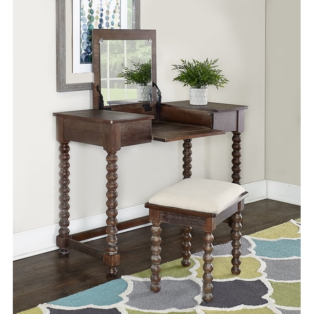 Linon Ashley Spindle Vanity Set Walmart Com Walmart Com