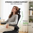 thumbnail image 3 of Silla de oficina Synorla con respaldo alto ergonómica de 150 kg de capacidad, color negro, 3 of 7