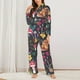 thumbnail image 2 of Balery Mushrooms Snails Butterflies Conjunto de Pijama con Estampado para Mujer, Conjunto de Dos Piezas con Manga Larga, Ropa de Dormir Suave con Bolsillos, Pijamas Cómodos-XX-Large, 2 of 7