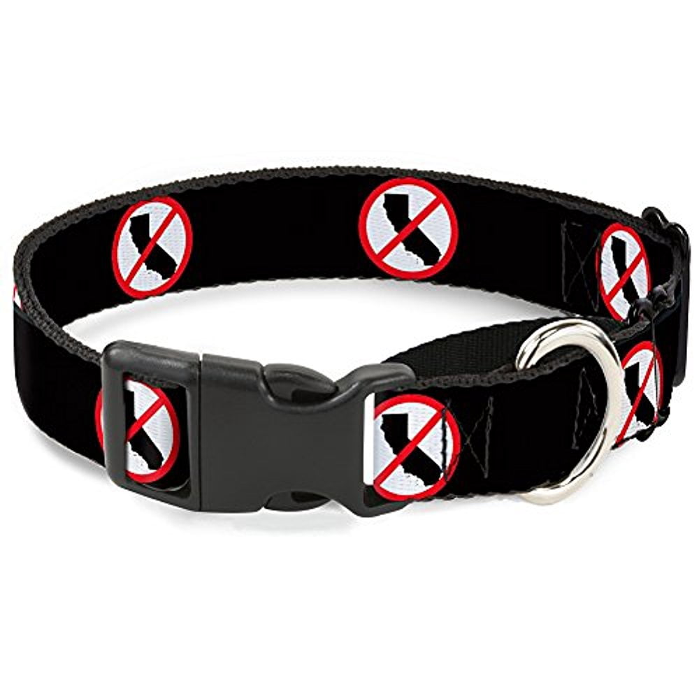 buckle-down anti-california logo black red white martingale dog collar