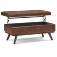 thumbnail image 1 of Owen Pouf de Rangement de Table de 42 Po en Similicuir Brun Selle Vieilli, 1 of 9