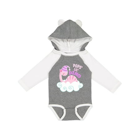 

Inktastic Pop s Lil Dino with Cute Pink Baby Dinosaur Gift Baby Boy or Baby Girl Long Sleeve Bodysuit