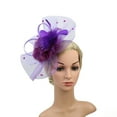 thumbnail image 5 of MSJUHEG Tea Party Hats,Feather Hair Clip,Feather Headpiece,Church Hats,Fascinators Hats,Handmade Hair Clip Feather Wedding Fascinator Headpieces Purple One Size, 5 of 6