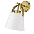 thumbnail image 3 of Z Lite 726-1S-MW-HBR 8 in. Z-Studio 1 Light Wall Sconce Wall Light, Matte White & Heritage Brass, 3 of 5