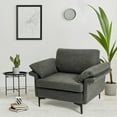 thumbnail image 3 of Costway Fauteuil d'Appoint Moderne en Tissu de Lin, Canapé Simple Rembourré avec Pieds en Métal Gris, 3 of 9