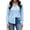 Sky Blue, variant on Luvrsol Plus Size Women Button Down Shirt Elegant Collared Blouse Tailored Slim Cut office‑Wear Tops S-3XL