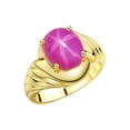 thumbnail image 5 of RYLOS Rings for Women 14K Gold Plated Silver Ring Classic Style Oval 12X10MM Solitaire Gemstone Ring July Star Ruby Jewelry for Women Size 7, 5 of 6
