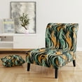 thumbnail image 2 of Designart "Regal Jungle In Orange And Green I" Orange Abstract Upholstered Accent Chair - Modern Arm Chair For Living Room, 2 of 7