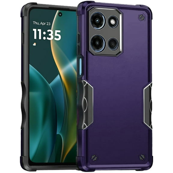 Military Grade Shockproof Hybrid Armor Case for Motorola Moto G Stylus 2025 - Purple