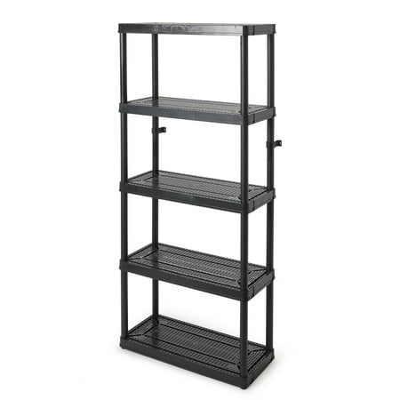 

Gracious Living 5 Shelf Fixed Height Ventilated Storage Unit Black