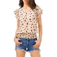 thumbnail image 1 of 1.State Womens Animal Flutter Sleeve Top, 1 of 2