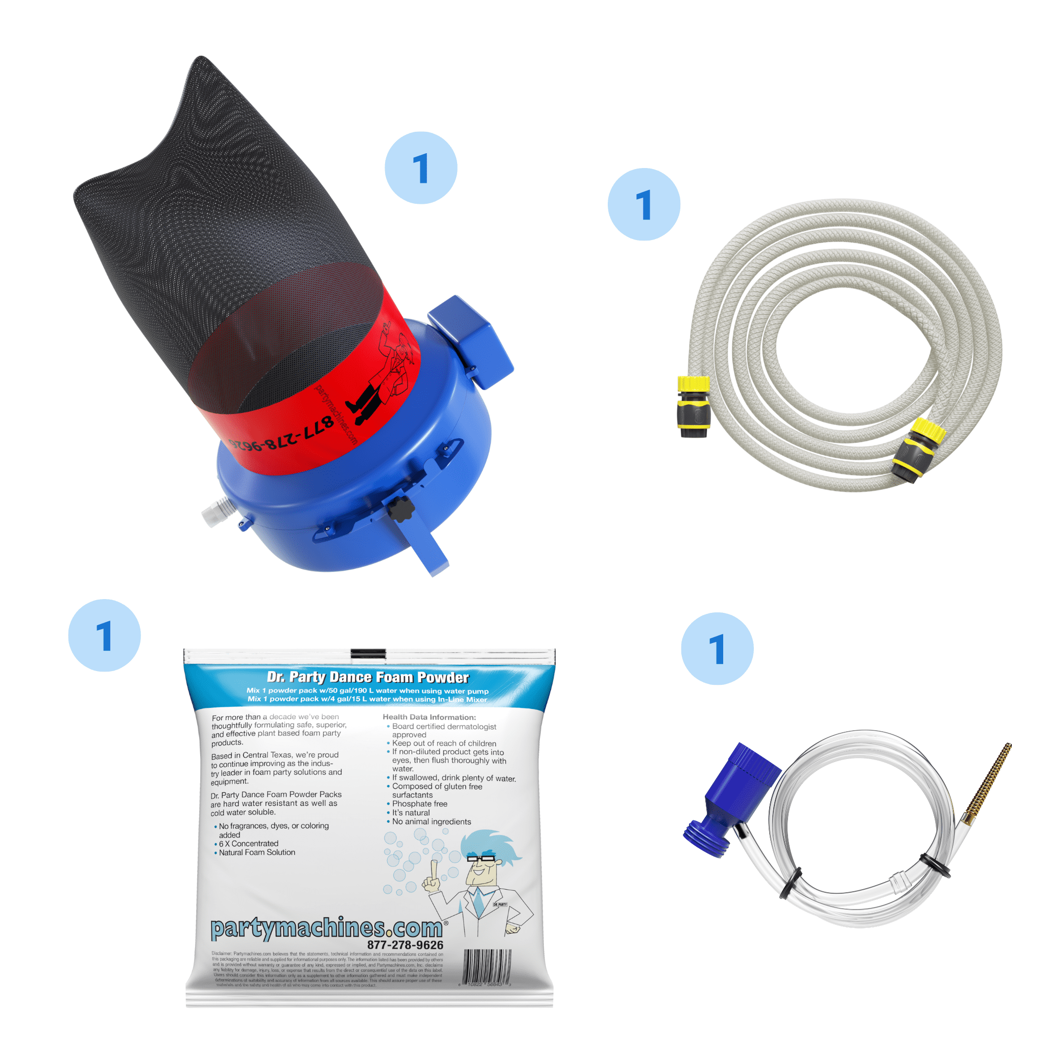 Partymachines Foam Party Super E Foam Machine with Siphon, Hose, & Foam