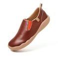 thumbnail image 2 of UIN Women's Walking Shoes Slip On Split Leather Casual Lightweight Comfort Fashion Sneaker Cuenca Burgundy, 2 of 9