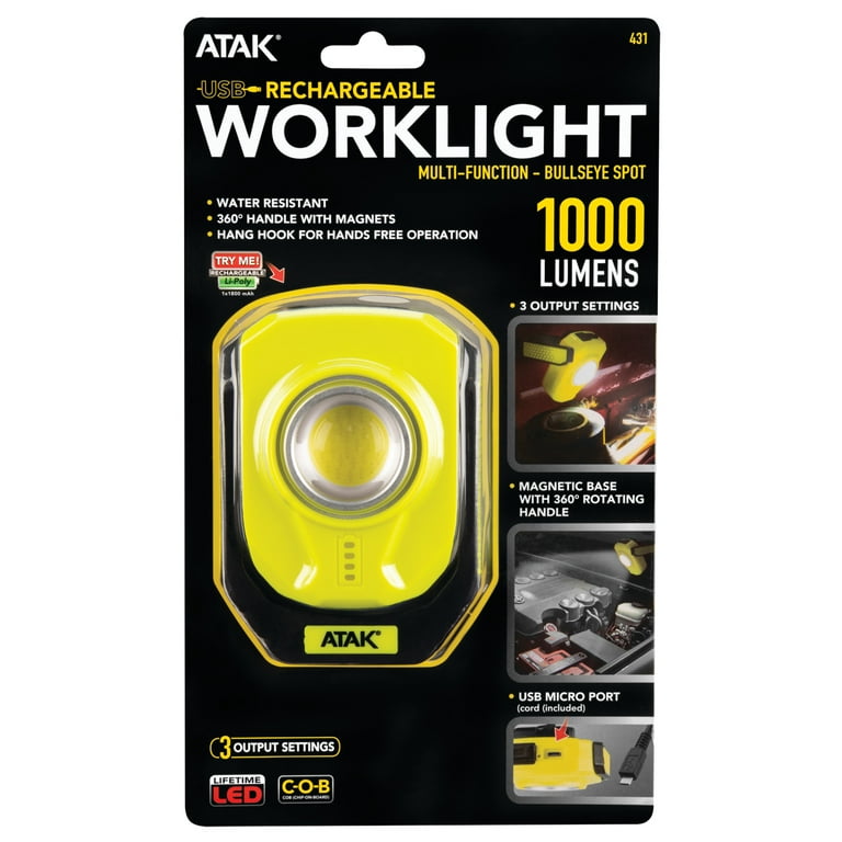 atak 1000 lumens rechargeable flashlight Performance Tool 431 1000 Lumen COB Rechargeable Work Light