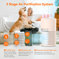 thumbnail image 6 of AIRROMI Air Purifier for Home Bedroom, 990 Sq Ft, 3-in-1 Filter HEPA Layer for Pet Hair and Odors, 23 dB Sleep Mode, Aromatherapy, Night Light & Timer, A2001 Creamy Beige, 6 of 12