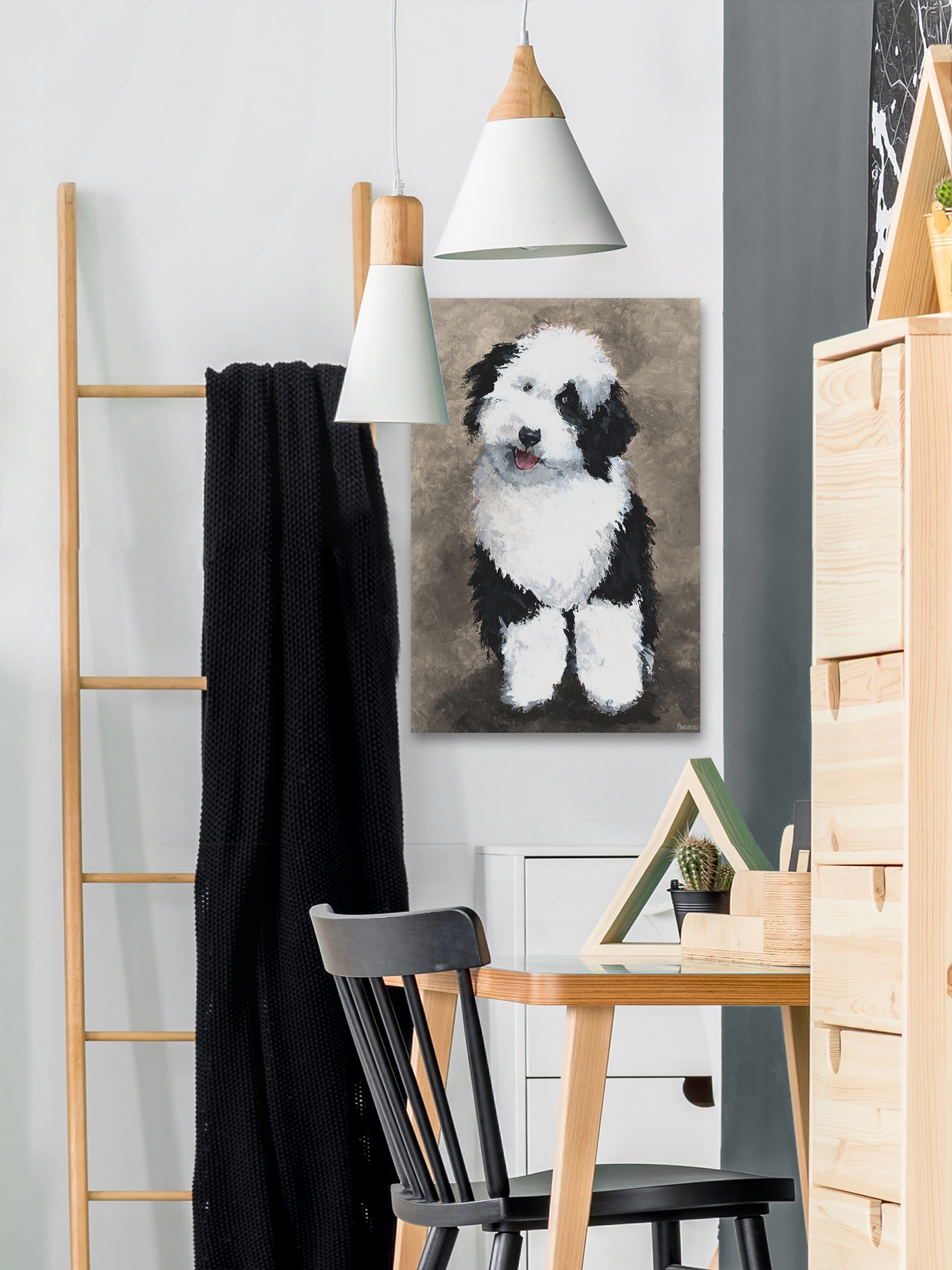 Parvez Taj Cute Furry Dog Canvas Wall Art