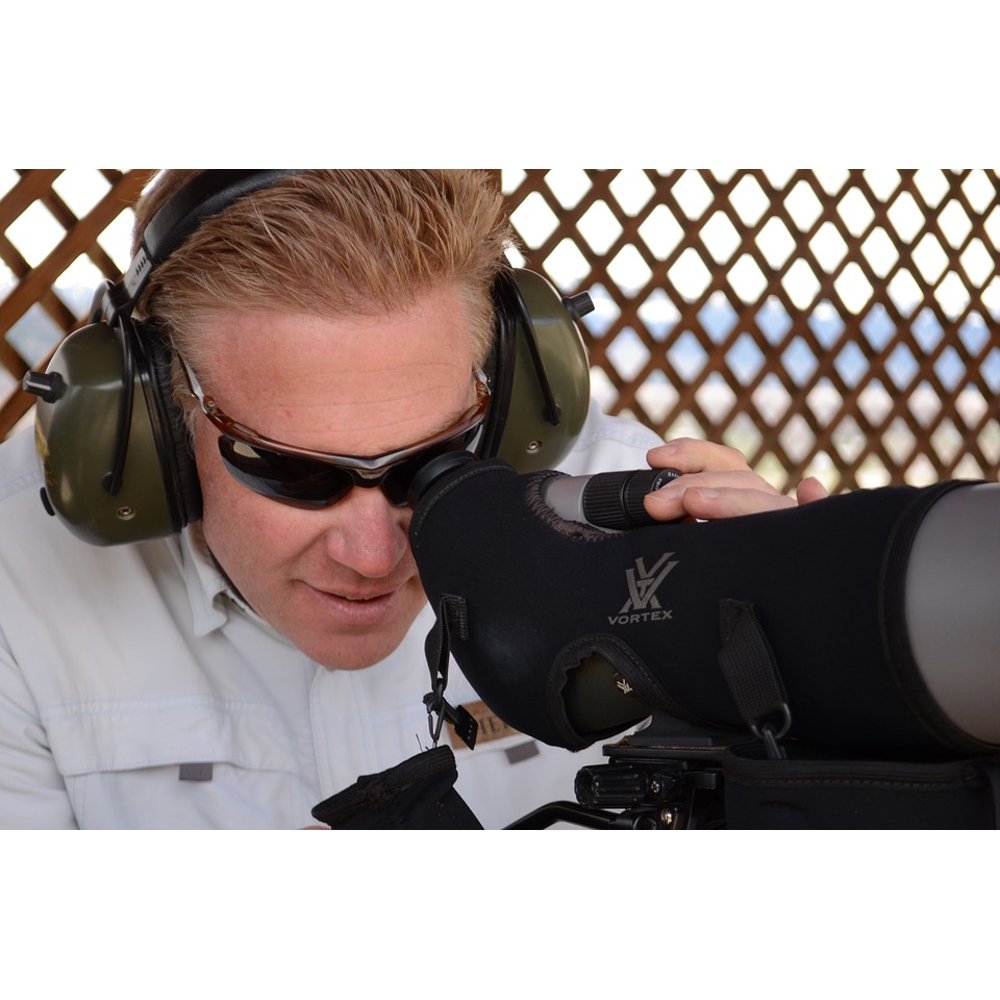 Man Looking Through Spotting Scope Spotting Scope20 Inch By 30 Inch