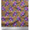 thumbnail image 1 of Soimoi Cotton Duck Fabric Leaves & Periwinkle Floral Printed Craft Fabric by the Yard 56 Inch Wide, 1 of 1
