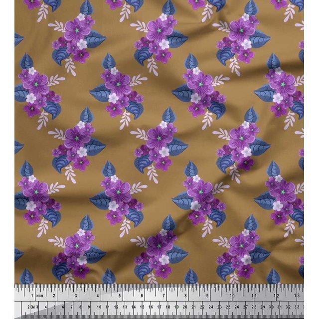 Soimoi Green Modal Satin Fabric Diamond Geometric Decor Fabric Printed Yard 42 Inch Wide
