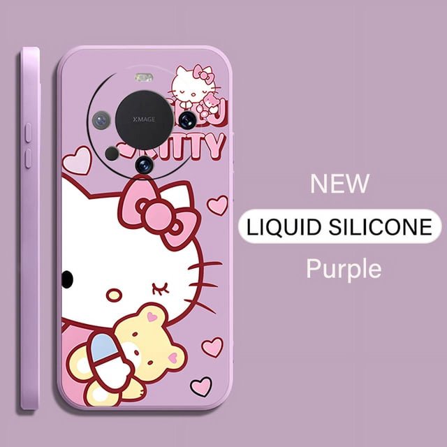 2024 Hello Kitty Cute Cat Phone Case For Huawei Mate 40 30 30E 20 10 Pro Plus Lite Liquid Silicon Shell Full Protection Fundas Liuxinyi