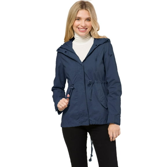 Made by Olivia Women's Military Anorak Safari Hoodie Jacket