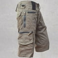 thumbnail image 4 of zeranth Pants Solid Color Buttons Zipper Closure All Match Mid Waist Multi Pockets Summer Relaxed Fit Straight Cargo Shorts Streetwear, 4 of 7