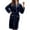 D122/Navy, variant on Afdoent Women's Robe Soft Flannel Robe Long Sleeve Bathrobe With Pockets Cozy Loungewear For Winter Warm Sleepwear And Spa Relaxation At Home Ladies Loungewear