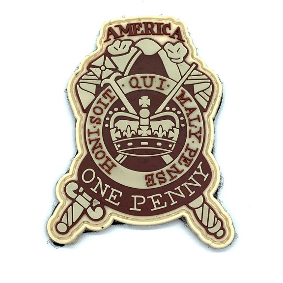 The Stamp Act, One Penny, America, 1765 Tribute Patch, PVC, 3 inch