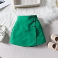 thumbnail image 7 of Okbabeha Kids Girls Ruffle Sleeve Asymmetric One Shoulder Crop Tops and Shorts Skirt Solid Color Summer Outfits Set 18M-6Y, 7 of 7