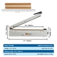 thumbnail image 6 of KFFKFF Manual Impulse Sealer, 16-inch, with Adjustable Heat Settings, Ideal for Sealing PE, PP, Mylar, and Plastic Bags. Aluminum Construction, Mobile Design Includes Additional Replacement Kit, 6 of 9